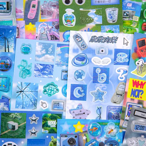 Libro de Pegatinas Troqueladas Serie Dreamcore del Siglo de Mr Paper Película de Arena Flash Y2K Pegatinas Decorativas para Scrapbooking DIY