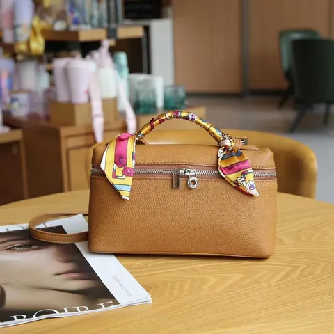 Bolso Caja de Cuero Vacuno de Primera Capa para Mujer Bolso de Hombro Estilo Minimalista Urbano