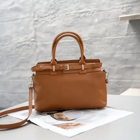 Large Capacity Genuine Leather Tote Bag For Women Top Layer Cowhide Fashion Commuter Shoulder Crossbody Handbag