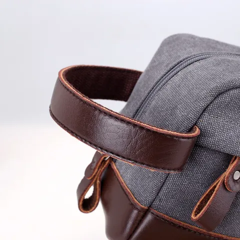 Pochette en Toile pour Homme Vintage Décontracté Sac à Main Multifonctionnel Imperméable Voyage d'Affaires Pochette à Fermeture Éclair