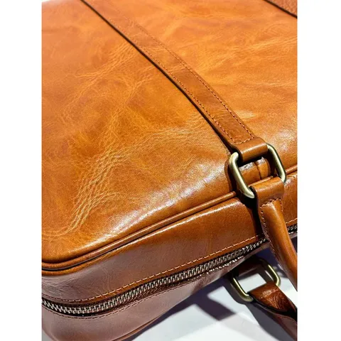 Vintage Vera Pelle Valigetta Per Uomo E Donna Grande Capienza Borsetta Business Laptop Borsa A Tracolla