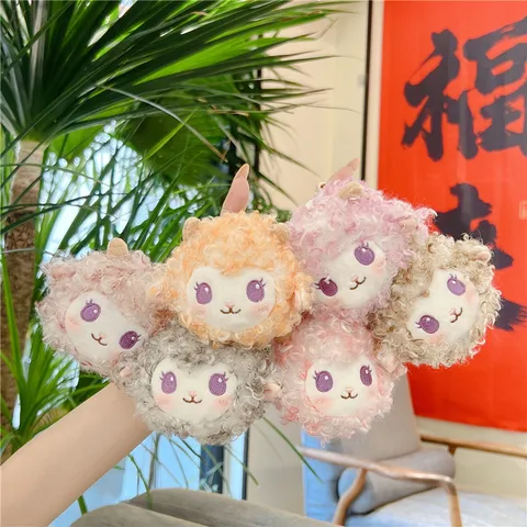 Cute Little Sheep Plush Keychain Soft Stuffed Lamb Doll Pendant Curly Fur Animal Car Keyring Backpack Charm Ornament Gift For Women Girls