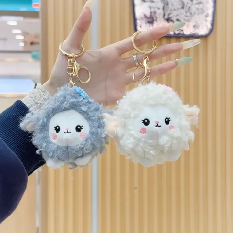 Süßer Lockiges Lamm Plüschtier Anhänger Kleines Schaf Puppe Schlüsselanhänger Tasche Anhänger Für Damen Kinder Kuscheltier Geschenk