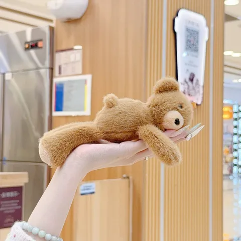 Cute Cartoon Teddy Bear Plush Hair Clip Sweet Girly Style Brown Animal Stuffed Doll Bangs Clip Soft Plush Headwear Decorative Hair Accessories For Girls Women