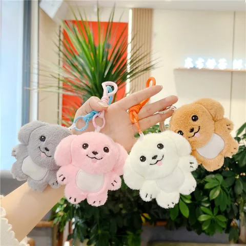Cute Puppy Plush Doll Keychain Soft Dog Stuffed Animal Bag Pendant Wedding Party Favor Gift Small Toy Accessory