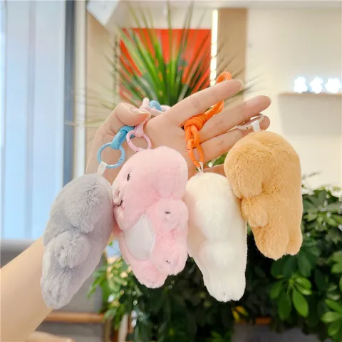 Cute Puppy Plush Doll Keychain Soft Dog Stuffed Animal Bag Pendant Wedding Party Favor Gift Small Toy Accessory