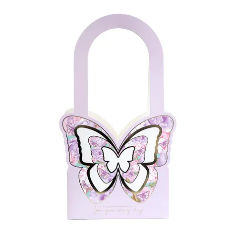 Muttertag Schmetterling Handblumenbox DIY Kraftpapier Geschenkbox Blumenarrangement Korb Für Party Hochzeit Feier