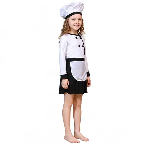 Costume de Chef pour Enfants Halloween Cosplay Uniforme Ensemble Vêtements de Performance