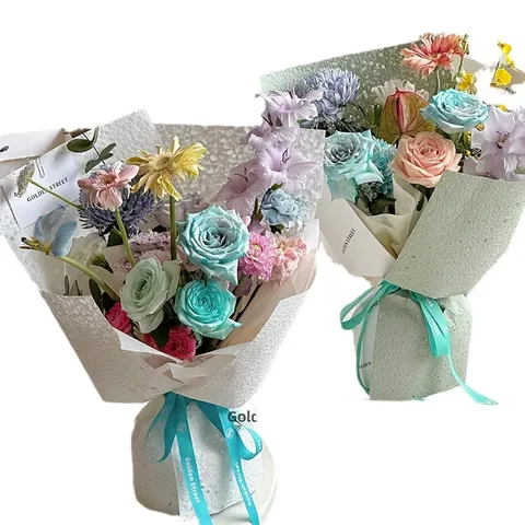 Handmade Special Stone Texture Flower Wrapping Paper Marble Pattern Gift Wrap Sheets Waterproof Bouquet Floral DIY Craft Materials Packaging