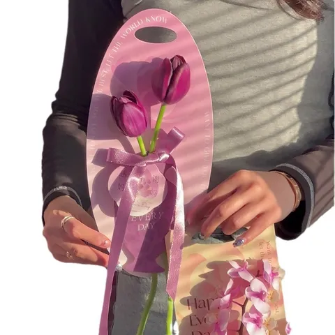 Boîte Cadeau Mini Bouquet de Fleurs Portable Fête des Mères en Papier Forme de Vase pour Emballage Floral DIY Sac d'Emballage Cadeau