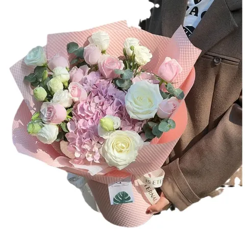 Waterproof Embossed Flower Wrapping Paper Kapok Material For DIY Floral Bouquets Mother's Day Gift Packaging Decor