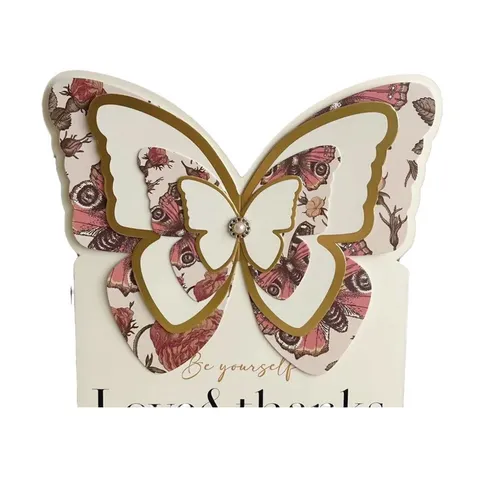 Butterfly Shaped Handheld Flower Box Kraft Paper Gift Box For Flower Arrangement Romantic 3D Paper Cut Floral Packaging Box For Wedding Party Holiday Gift