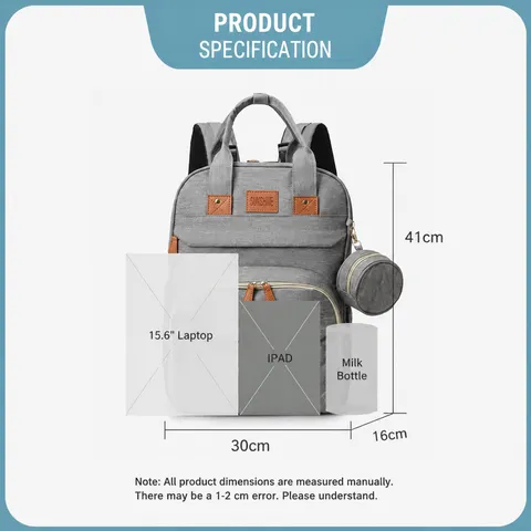 Zaino Borsa Fasciatoio Multifunzionale Grande Capacità Impermeabile Viaggio per Neonati Portatile Pieghevole Culla Maternità