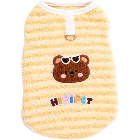 Schattige Cartoon Dier Huisdier Fleece Hoodie Herfst Winter Warm Kleding Voor Kleine Honden Katten Kleding Met Tractie D-Ring