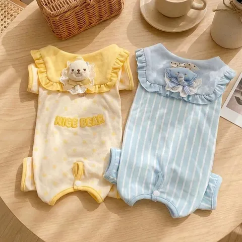 Cute Warm Winter Pet Clothes For Small Dogs Fleece Four-Legged Dog Apparel Cute Bear Elephant Pattern Puppy Jumpsuit Pet Outfit
