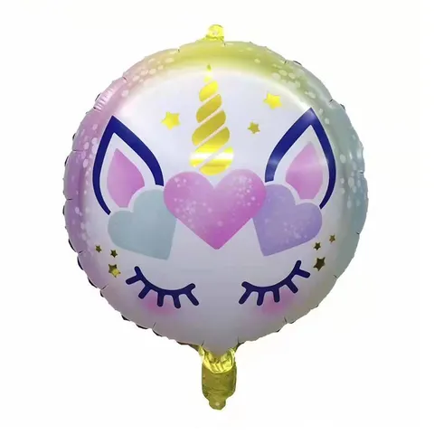 Round Aluminum Foil Balloon Metallic Printed Balloons Kids Birthday Party Supplies Festive Celebration Decor Balloon