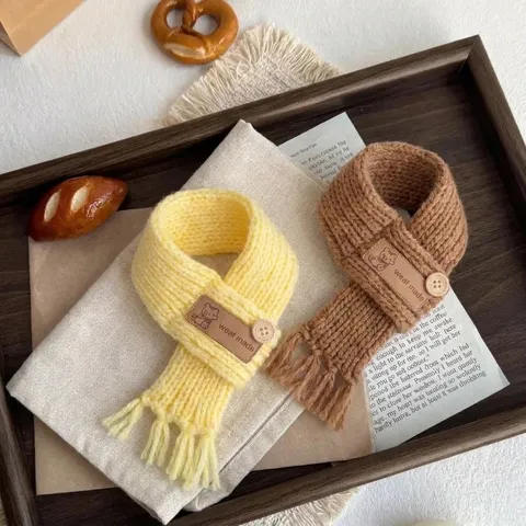 Herbst Winter Haustier Pullover Und Schal Gestrickt Warme Hundekleidung Weich Plüsch Katze Rautenmuster Stern Kleine Hunde Outfit