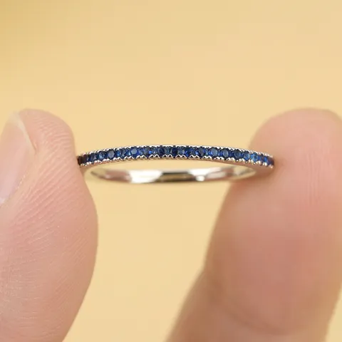 Minimalistische Kupfer Mehrfarbig Zirkonia Reihe Ring Für Damen Silber Stapelbare Zeigefinger Ring Mode Edelstein Handschmuck Geschenk