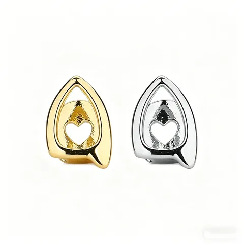 Bijoux de Dents Hip Hop Cœur Ajouré Ovale Accessoires de Costume Pour Fête Halloween Décoration Dentaire en Métal Brillant