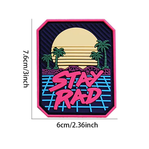 Outdoor Tactical PVC Morale Patch Seaside Scenery Beach Sun Patch Hook And Loop Backpack Hat Clothes Decorative Badge