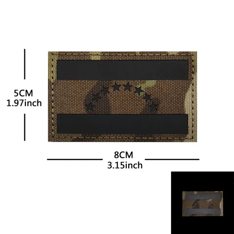 Outdoor Tactical Laser Cut Reflective IR Flag Patch Military Morale Badge With Hook Backing For Backpack Hat Gear