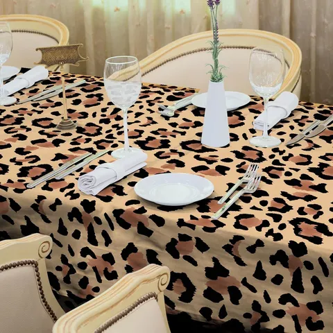 Disposable Leopard Print Plastic Tablecloth Waterproof Table Cover For Kids Birthday Party Table Decoration Supplies