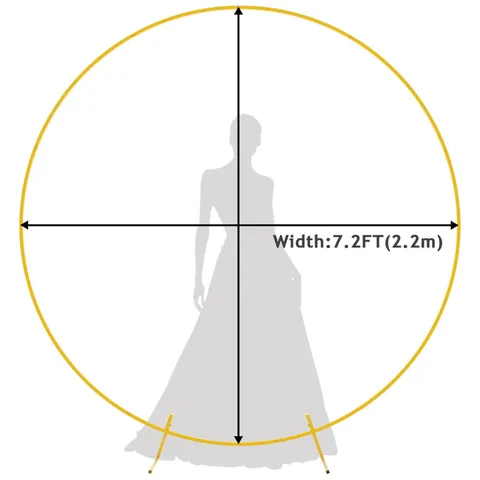 Support de Fond d'Arche de Mariage en Métal Rond Doré Cadre de Backdrop pour Fête d'Anniversaire Cérémonie de Mariée Décoration d'Événement