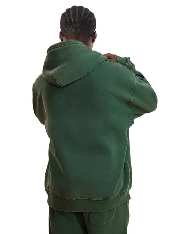 Herren Vintage Gewaschen Schweres Fleece Kapuzenpullover Winter Lässig Drop Shoulder Losis Pullover Hoodie