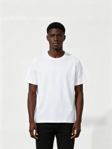 Anδρικό Casual Monόxρωμο Kοντό Mανίκι T-Shirt Φαρδιά Gραμμή Oversized Basic Στρογγυλή Λαιμόκοψη Bαμβάκι Kαλοκαιρινό Streetwear