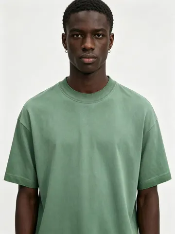 Herren Vintage Used-Look Oversize Baumwolle T-Shirt Lässig Kurzarm Rundhals Drop Shoulder Lockeres Sommer Shirt Streetwear