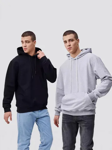 Sudadera con Capucha de Hombre Pesada Color Sólido Casual Holgada Manga Larga