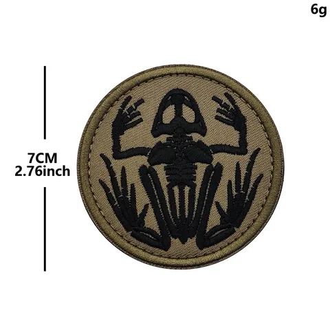 Tactical Skull Frog Embroidered Patch Military Morale Badge Hook And Loop Applique For Backpack Clothes Tactical Gear