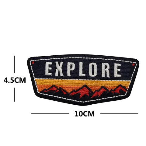 Outdoor Adventure Embroidered Velcro Patch Hiking Surfing Wolf Morale Patches Backpack Clothes Tactical Badge DIY Accessory