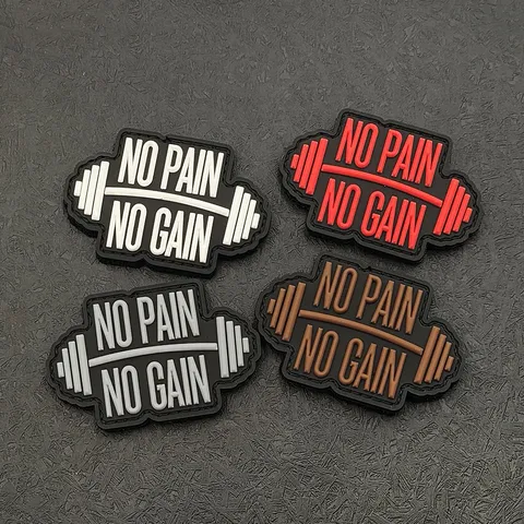 Parche de PVC Táctico para Exteriores Eslogan Motivacional de Gimnasio Insignia Moral Gancho y Bucle para Decoración de Mochila y Ropa