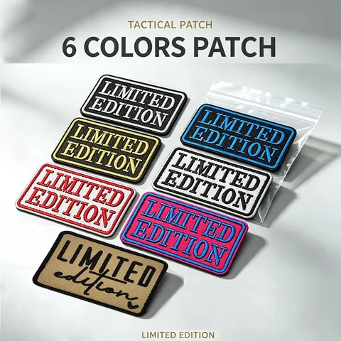Tactical Patch Limited Edition Embroidered Badge Hook and Loop Outdoor Backpack Apparel Decoration Twill Fabric