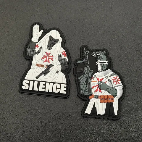 PVC Tactical Morale Patch 3D Relief Medieval Crusader Knight Badge Hook And Loop Patch For Clothing Backpacks