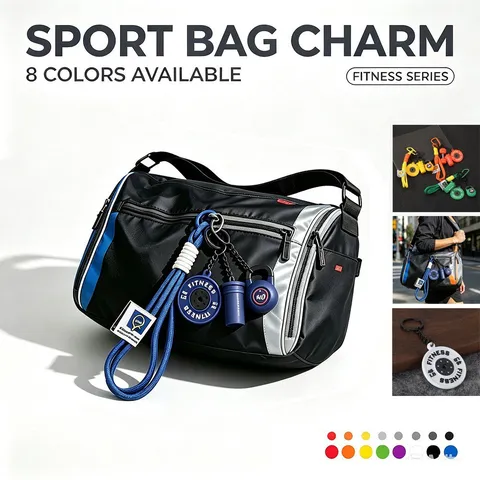 Llavero de Fitness de PVC Colgante de Bolsa Deportiva Barra Pesas Rusa Mancuerna Llavero
