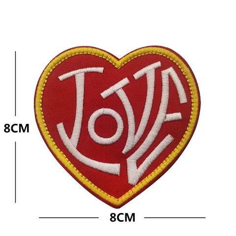 Heart Embroidery Patch Tactical Hook And Loop Badge All You Need Is Love Letter Applique For Backpack Hat Clothing