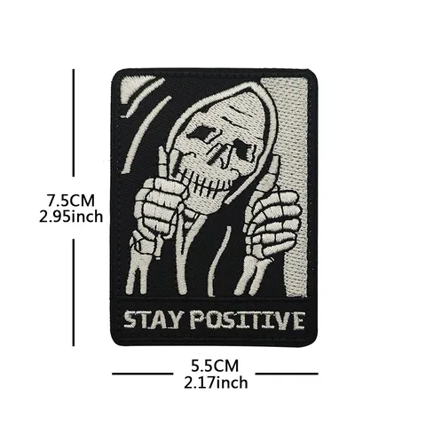Embroidered Morale Patch Tactical Hook And Loop Badge Military Backpack Clothes Applique Stay Positive Faith Over Fear