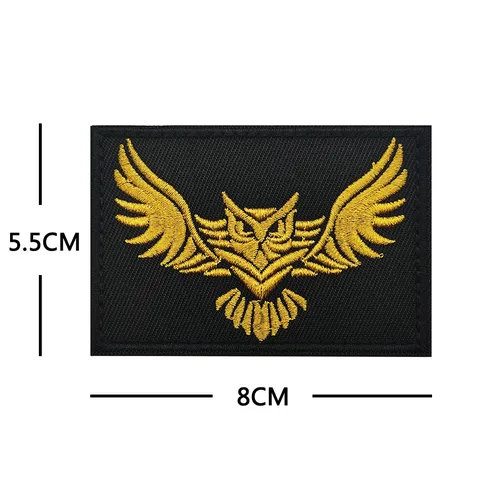 Tactical Owl Embroidered Patch Laser Cut Hook And Loop Reflective Badge Polyester Backpack Clothing Accessories