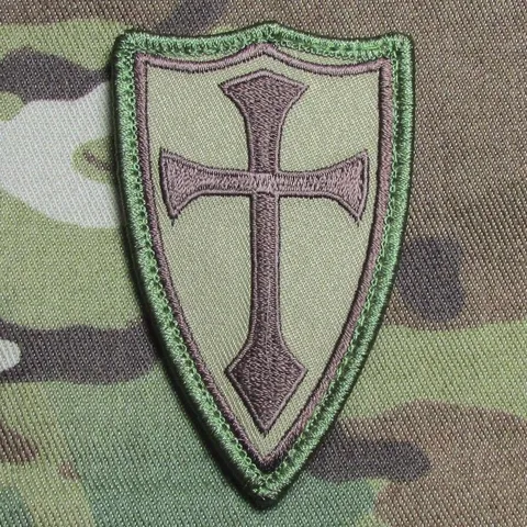 Outdoor Tactical Morale Patch Crusader Shield Templar Knight Embroidered Badge Hook And Loop Military Patch