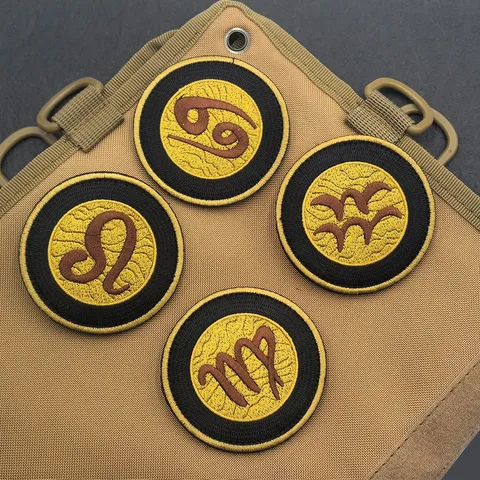 Vintage Kεντημένο Έμβλημα Velcro Ζώδιο Σύμβολο Ωροσκοπίου Τακτικό Σακίδιο Διακοσμητικό Bραχιόλι Πολυεστέρας Σήμα