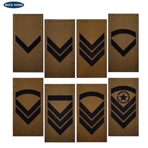 Parche de Rango Militar Táctico de Nylon Cortado con Láser con Gancho Insignia Aplicación Para Uniformes Bolsos Ropa de Exterior