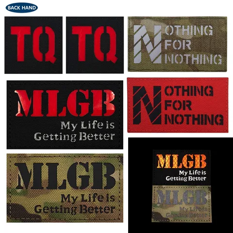 Tactical Morale Patch Reflective Letter Hook And Loop Backing Badge Military Uniform Backpack Hat Vest Patch