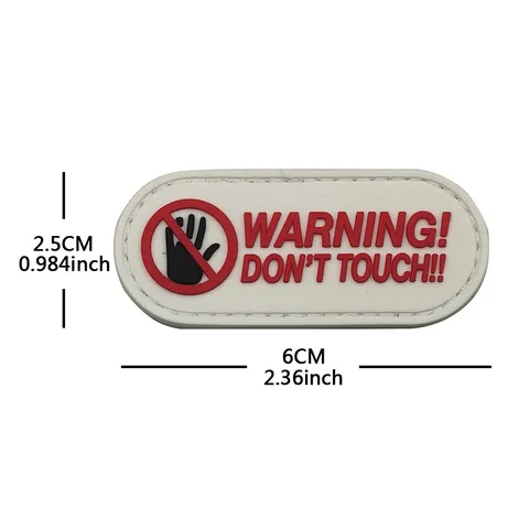Warning Dont Touch PVC Tactical Morale Patch Waterproof Hook Backing Badge For Backpack Hat Outdoor Sports