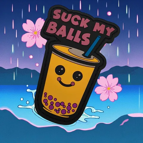 Neuheit Bubble Tea PVC Klettverschluss Aufnäher Lustiger Slogan Rucksack Taktische Moral Abzeichen Kleidung Zubehör