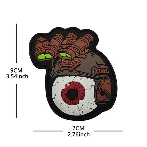 Tactical PVC Morale Patch Cartoon Skull Night Vision Eyeball Anime Girl Hook Backing Badge For Military Backpack Hat