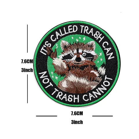 Raccoon Firefighter Embroidered Patch Cute Animal Tactical Morale Badge Hook And Loop Applique For Clothes Bags Hats