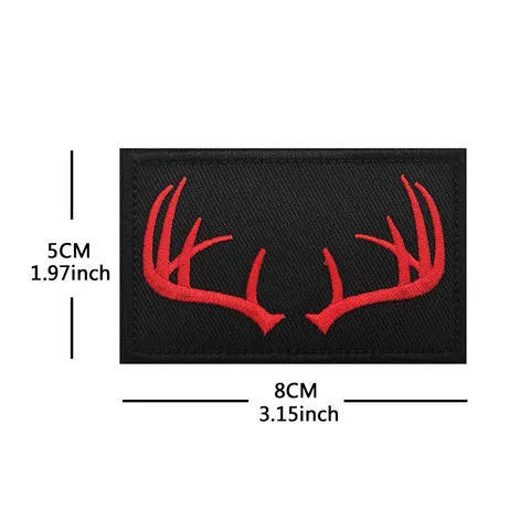 Toppa Morale Tattica Ricamata Corna di Cervo Gancio e Anello Distintivo Toppa Per Zaini Tattici Cappelli Abbigliamento Attrezzatura Esterna