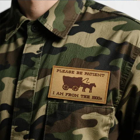 Embroidered Patch Vintage Carriage Slogan Tactical Morale Badge Hook And Backing Applique For Clothing Backpack Hat